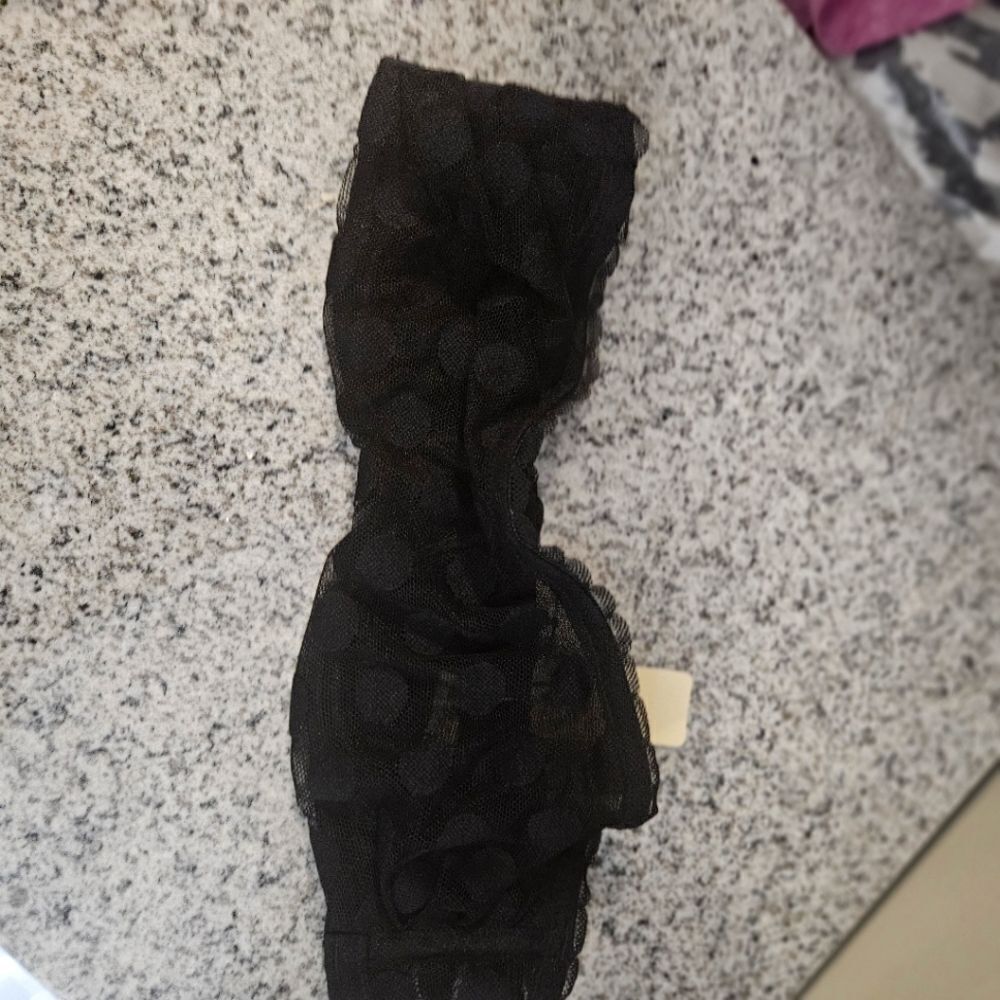 Aerie NWT Black Lace Wired Strapless Bra 32A